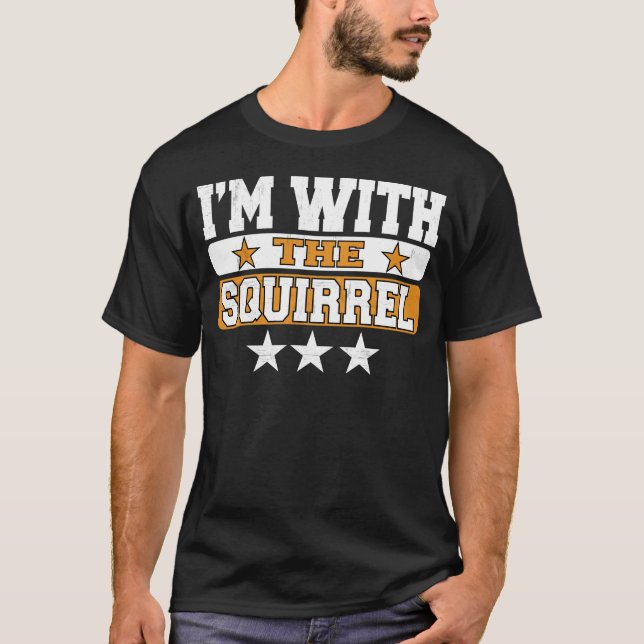 Camiseta de Halloween Estou Com O Esquilo Hallowee (Frente)