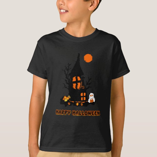 Camiseta de Halloween Feliz para Menino (Frente)