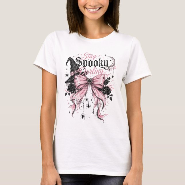 Camiseta de Halloween Fique Assustador Querido (Frente)