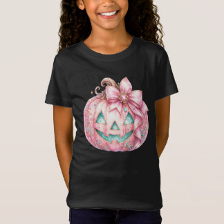 Camiseta de Halloween Fofa “Abóbora Rosa”