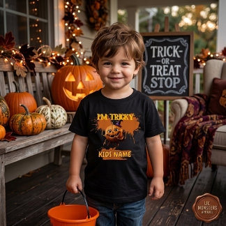 Camiseta de Halloween Infantil Abóbora Divertida c