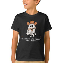 Camiseta de Halloween infantil – Fantasma Cowboy c