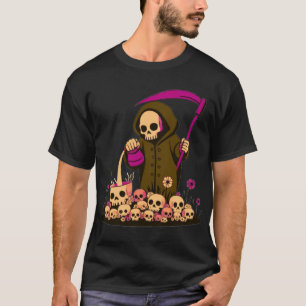 Camiseta de Halloween Jardim da Caveira do Ceifeir
