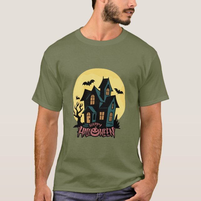 Camiseta de Halloween Luar Assombrado (Frente)