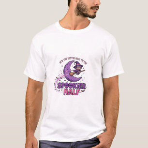 Camiseta de Halloween meio assustador engraçado