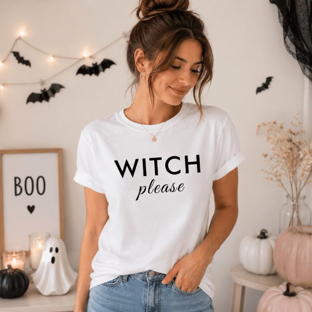 Camiseta de Halloween Modern Witch Please – Blusa  (Criador carregado)