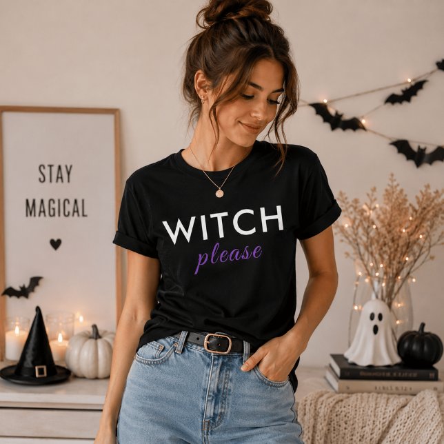 Camiseta de Halloween Modern Witch Please – Blusa  (Criador carregado)