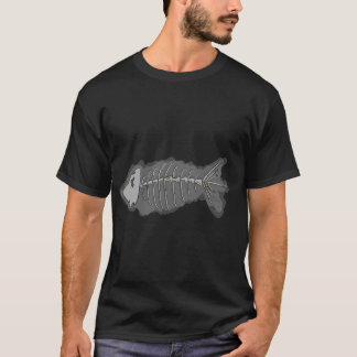 Camiseta de Halloween Ossos de Peixe Esqueleto