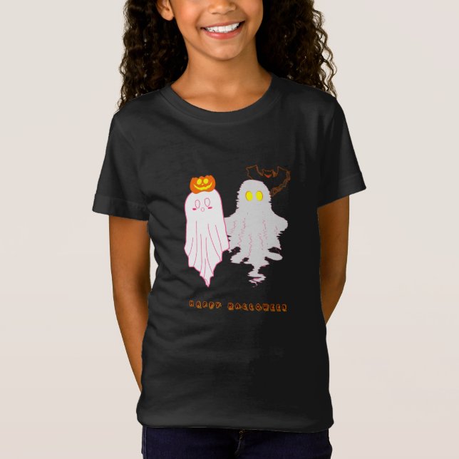 Camiseta de Halloween para menina com fantasmas de (Frente)