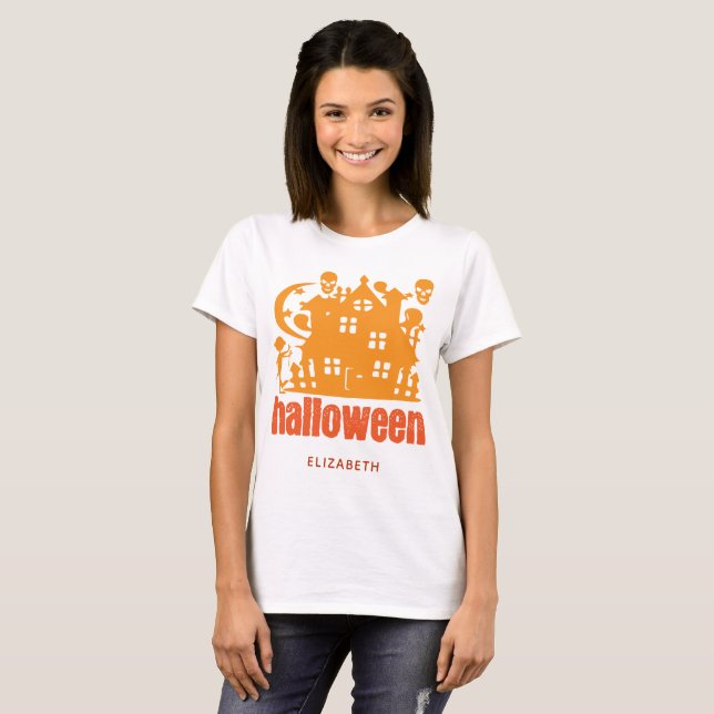 Camiseta de Halloween Personalizada (Frente Completa)