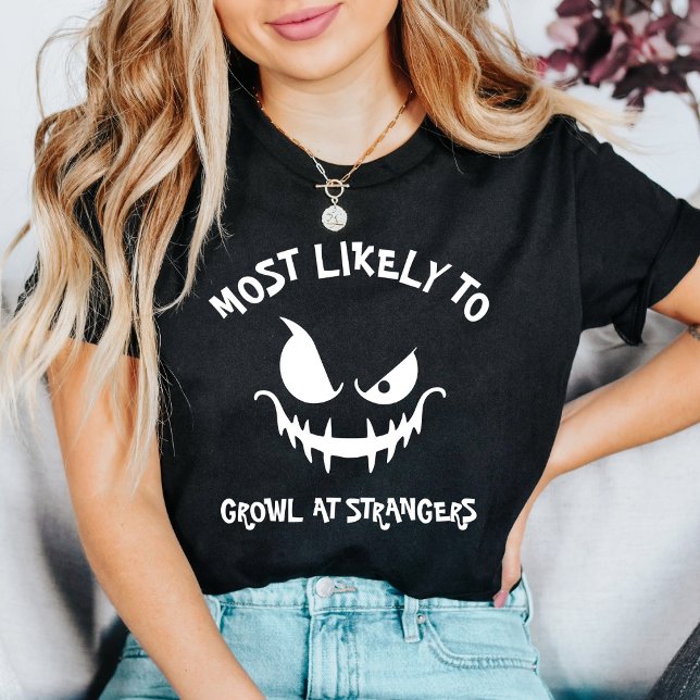 Camiseta de Halloween Personalizada Mais Provável (Criador carregado)