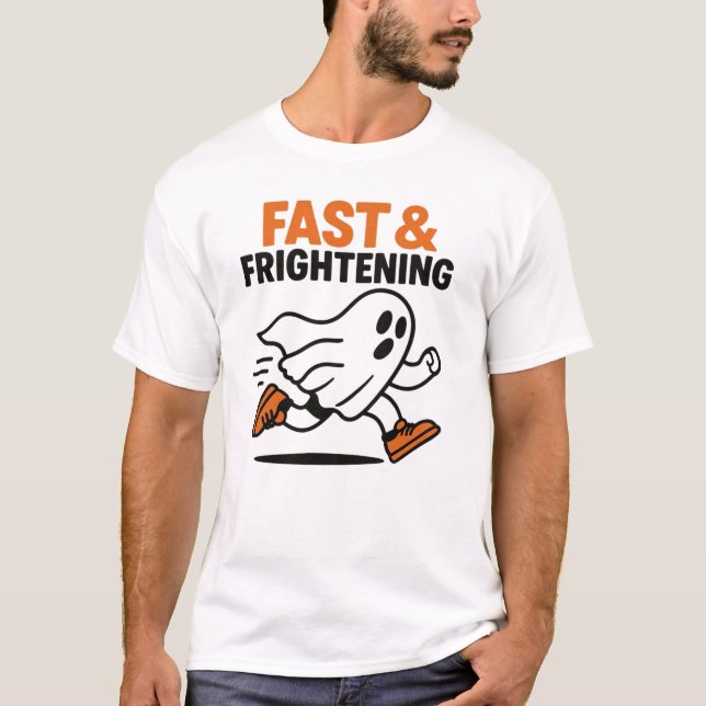 Camiseta de Halloween rápida e assustadora (Frente)
