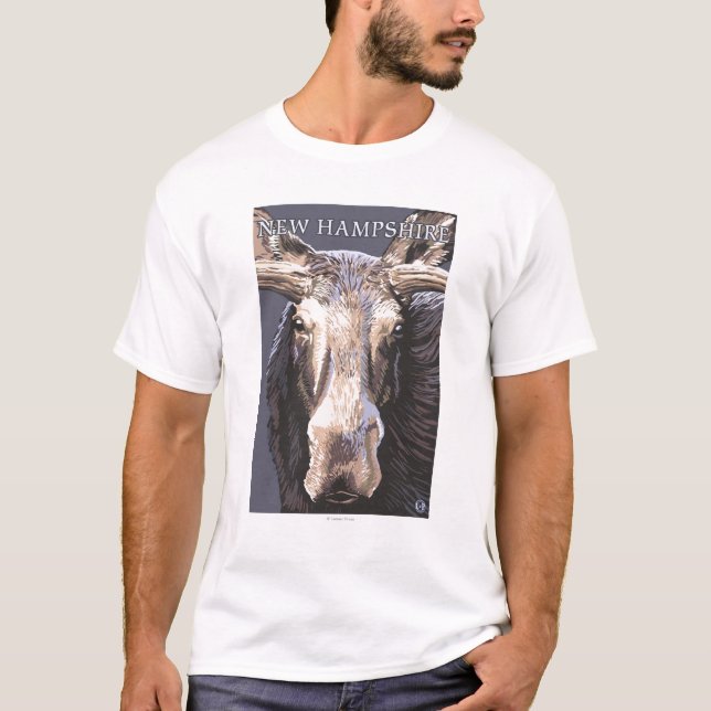 Camiseta De HampshireMoose fim novo acima (Frente)