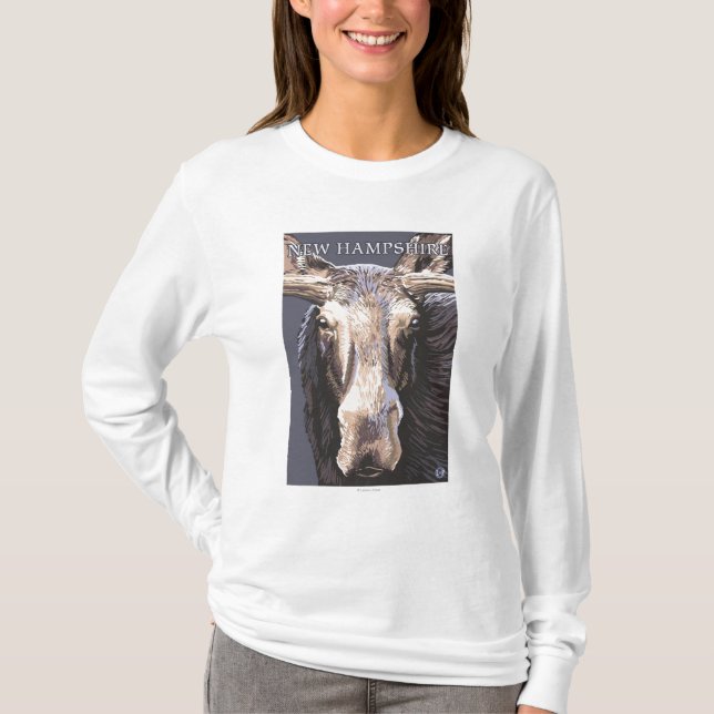 Camiseta De HampshireMoose fim novo acima (Frente)