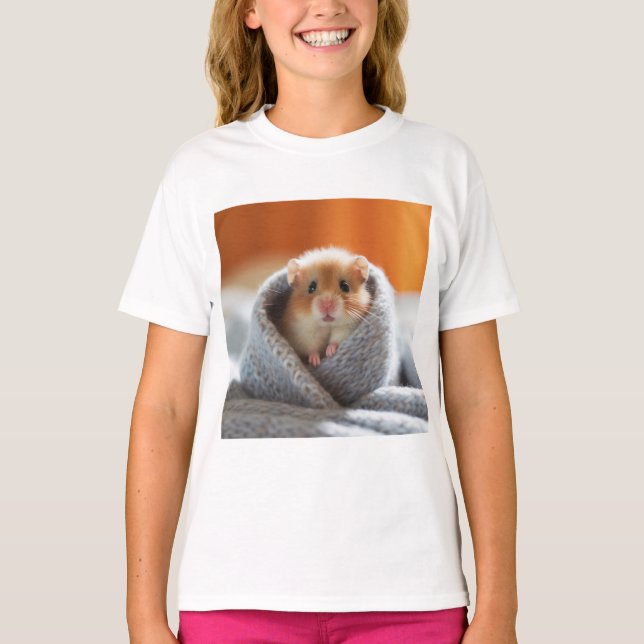 Camiseta de Hamster Bonito - Camisas Animais Bonit (Frente)