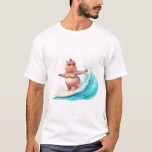 Camiseta de Hipopótamo de Biquíni de Natal Surfand