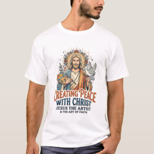 Camiseta de Hobby de Aquarela de Jesus Fé Inspirad