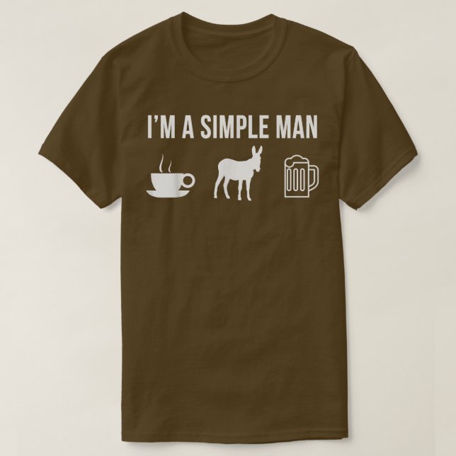 Camiseta de Homem Simples Farmer Donkey Farmer (Frente do Design)