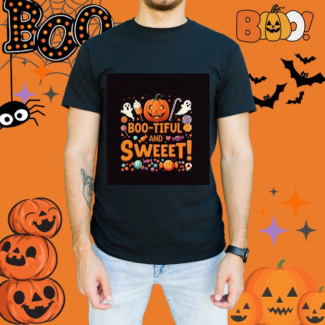 Camiseta de Homens de Boo-Linda Família Correspond (Boo tiful boo crew, family matching Halloween outfit for fathers )