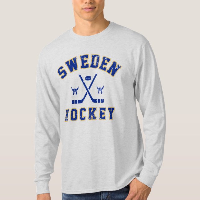 Camiseta de Hóquei no Gelo da Suécia (Frente)