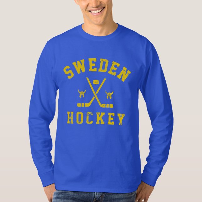 Camiseta de Hóquei no Gelo da Suécia (Frente)