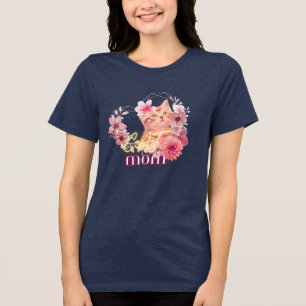 Camiseta de humor da mãe de gato - chique para as