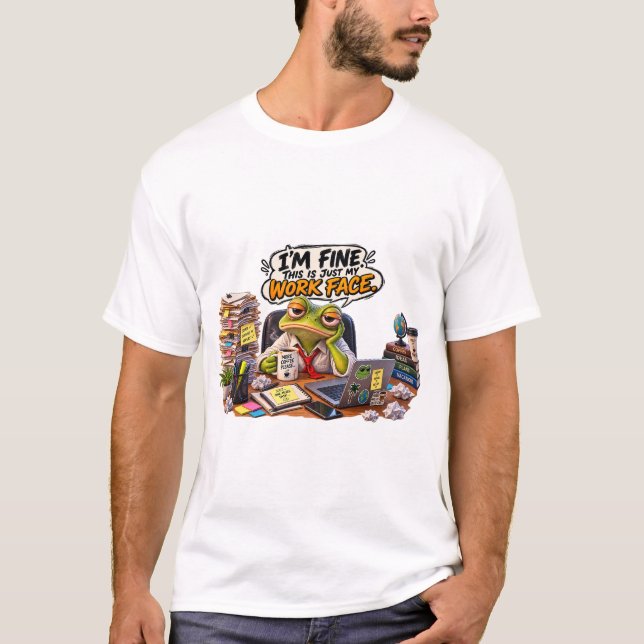 Camiseta de Humor de Escritório com um Sapo Engraç (Frente)