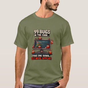 Camiseta de Humor de Programador 99 Bugs