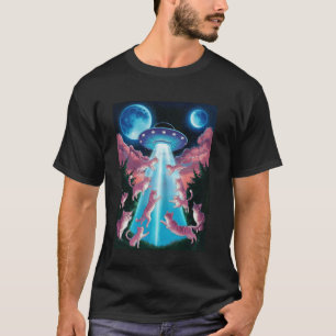 Camiseta de Humor Divertido de Gato Selfie OVNI Al