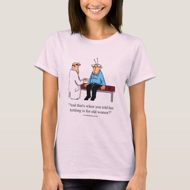 Camiseta de Humor Engraçado dos Knitters (Frente)
