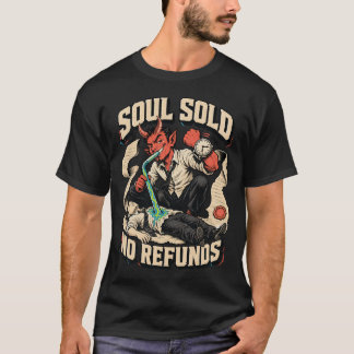 Camiseta de Humor Negro do Diabo - Alma Vendida Se