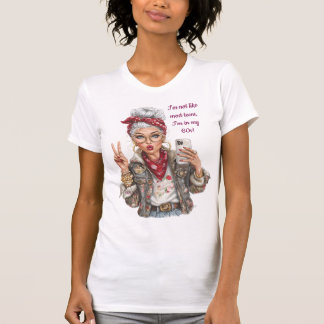 Camiseta de humor para mulher mais velha, personal