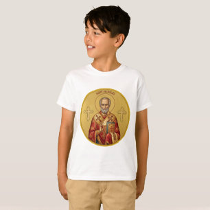 Camiseta de ícone ortodoxo de São Nicolau