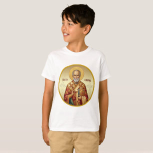 Camiseta de ícone ortodoxo de São Nicolau