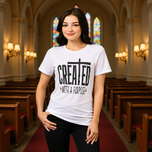 Camiseta de Identidade Cristã Criada Com um Propós