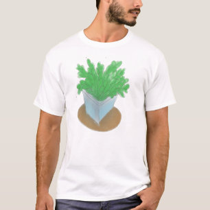 Camiseta de Ilustração Botânica de Planta Verde em