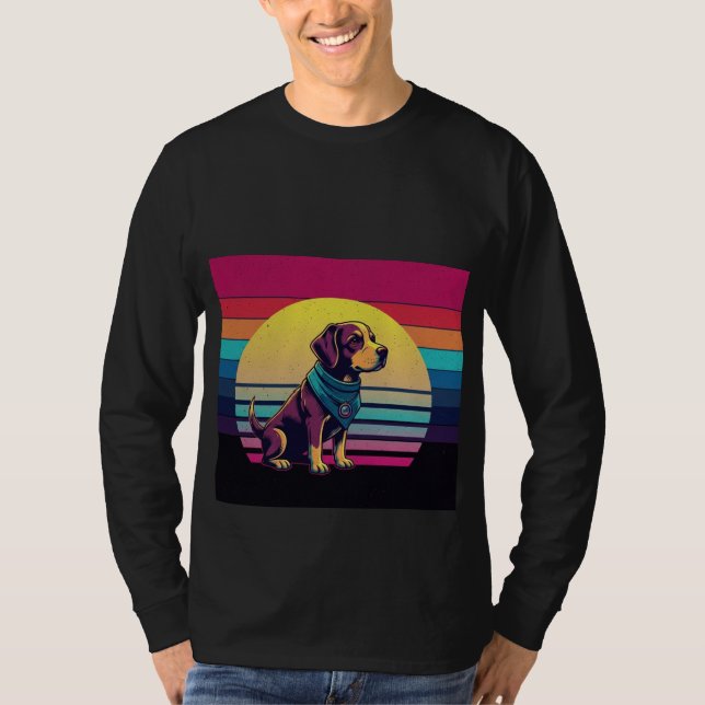 Camiseta de Ilustração de Cachorro Ousada para Ama (Frente)