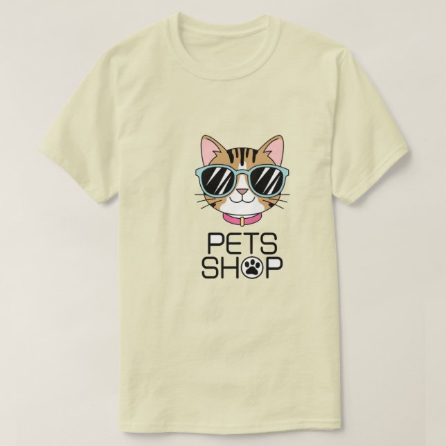 Camiseta de ilustração de gato de animais de estim (Frente do Design)