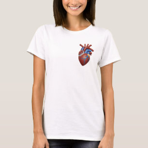 Camiseta de Ilustração do Coração Anatômico