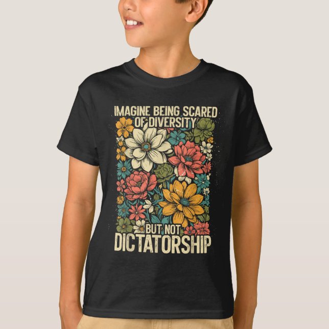 Camiseta De Imagine Assustada Diversidade Igualdade Inclusã (Frente)