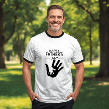 Camiseta de Impressão de Mão do Dia dos Pais Feliz
