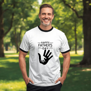 Camiseta de Impressão de Mão do Dia dos Pais Feliz