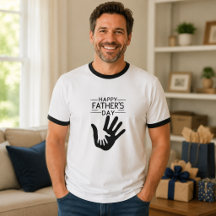 Camiseta de Impressão de Mão do Dia dos Pais Feliz