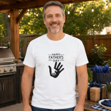 Camiseta de Impressão de Mão do Dia dos Pais Feliz
