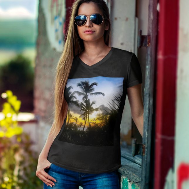 Camiseta de Impressão sunset tropical (Criador carregado)
