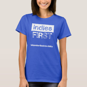 Camiseta De Índias t-shirt azul primeiramente -, mulheres