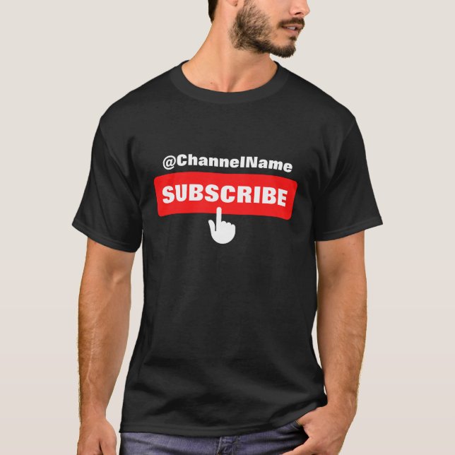 Camiseta de Inscrição Personalizada no Youtube com (Frente)