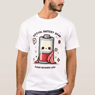 Camiseta de Introvertido Engraçado Bateria Social