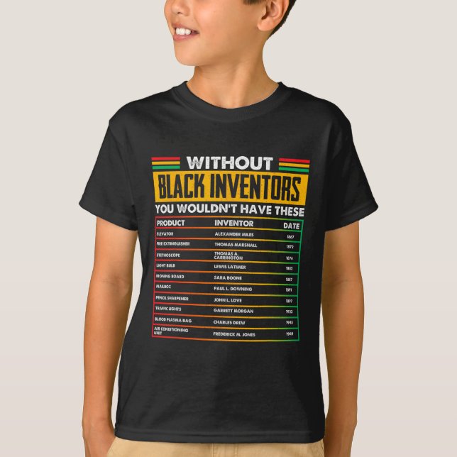 Camiseta De Inventores Negros Esquecidos História Negra Mês (Frente)