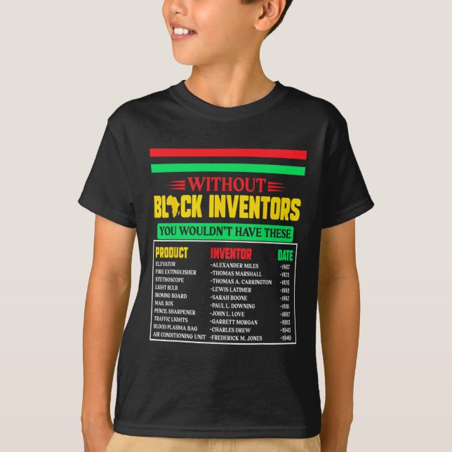 Camiseta De Inventores Negros Esquecidos História Negra Mês (Frente)